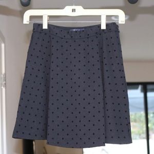 Madewell Black Velvet Polka Dot Circle Skirt
